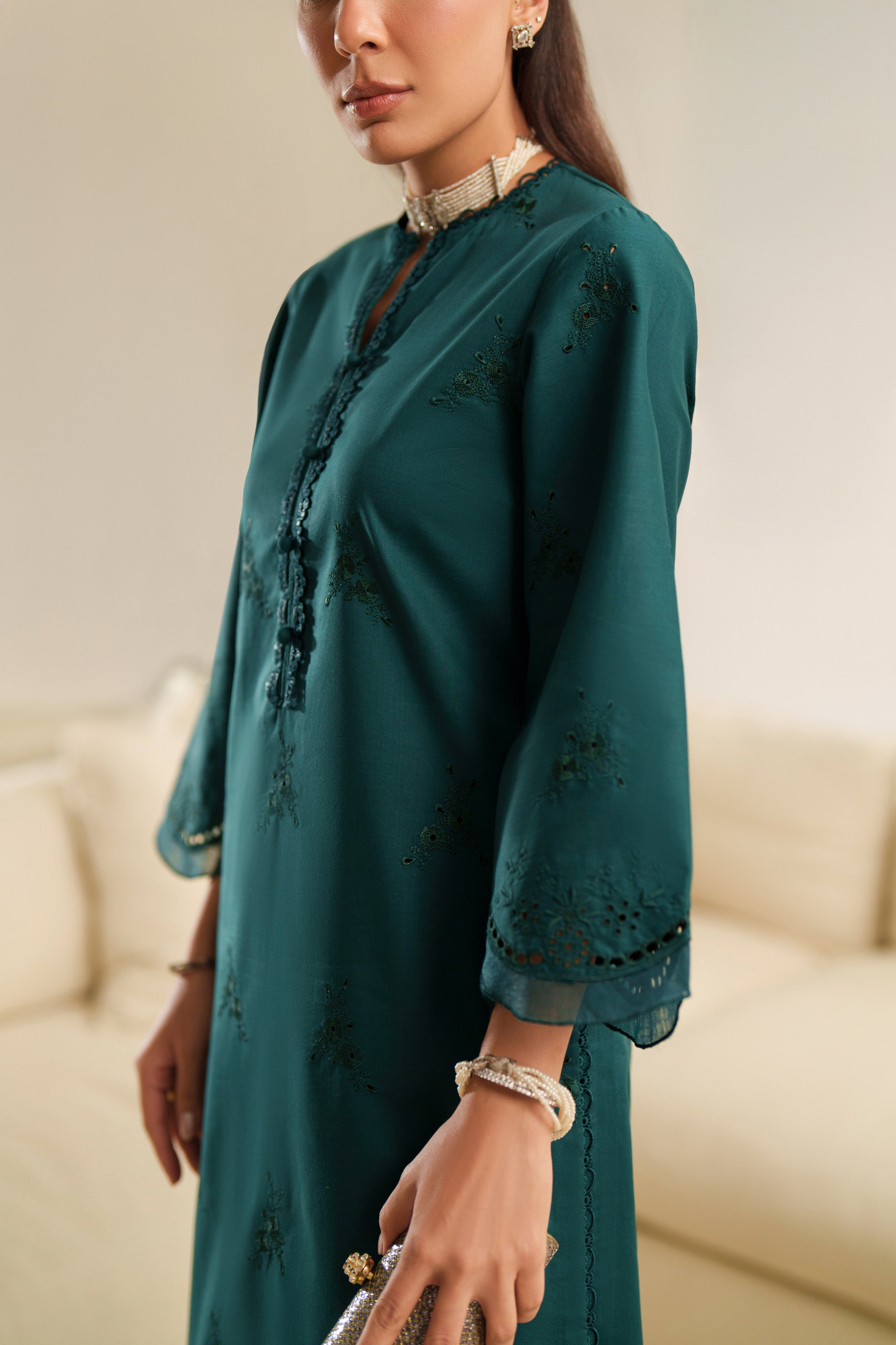 Deep Emerald - Unstitch Luxury Lawn Suit – view 3