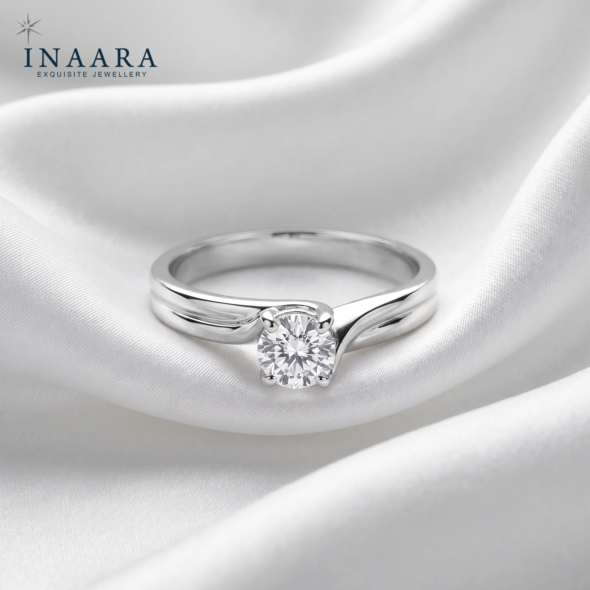 Dual Line Solitaire Ring