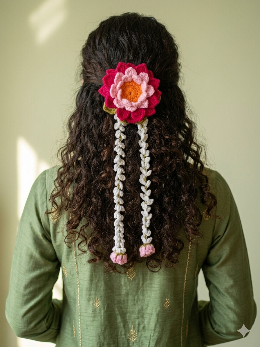 Kanwal - Crochet Lotus Hair Accessory Gulyarn