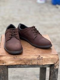 Oily Brown Suede Shoes - Mmall