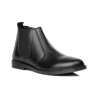 SKU:8010-Black Cow Leather Chelsea boots - DeVogue