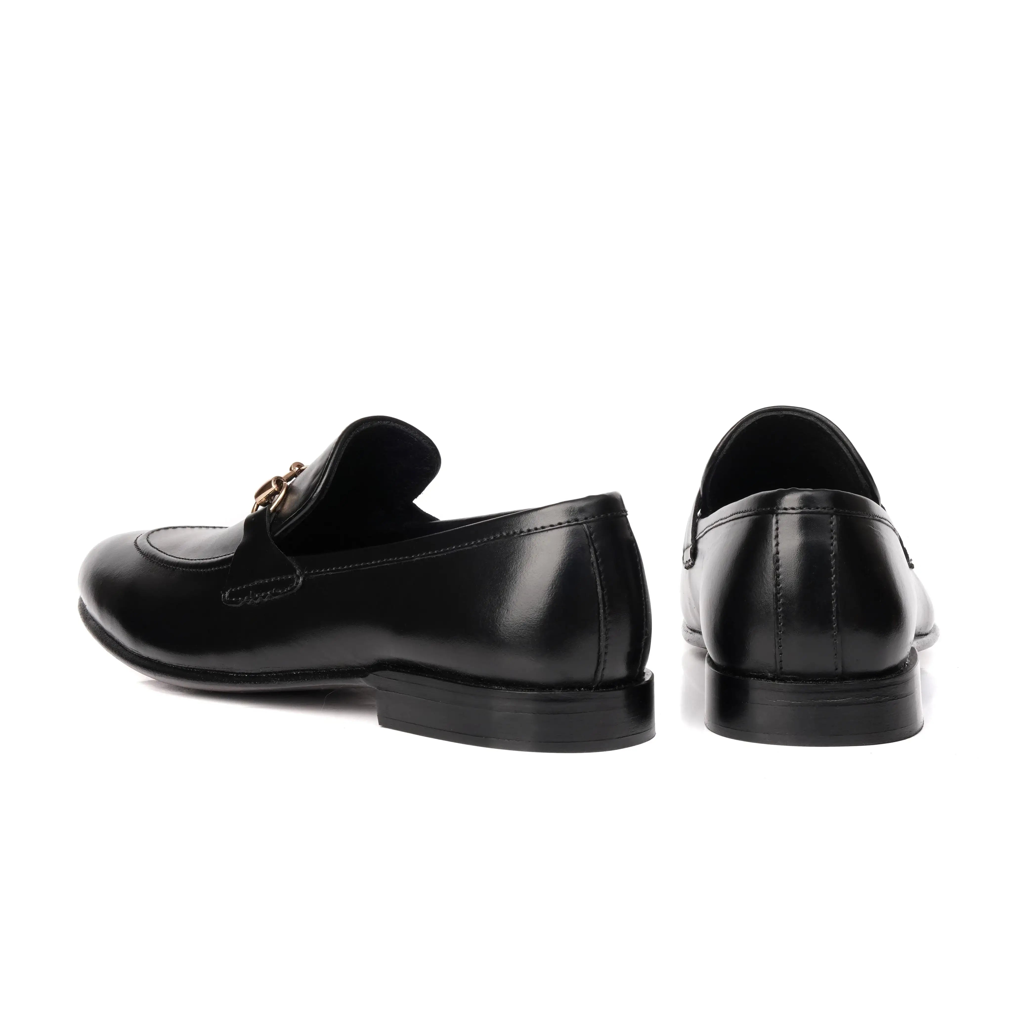 Black Cow Leather Formal Loafer Style - Mmall