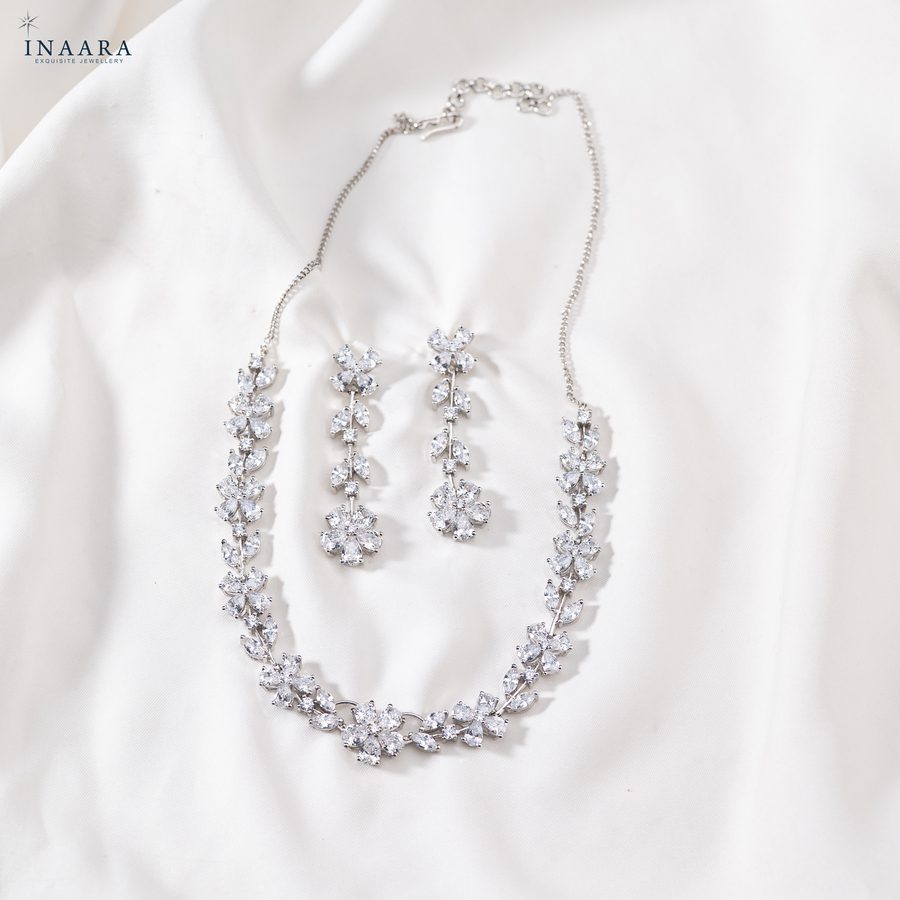 Floral Crystal Necklace Set