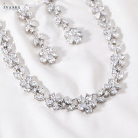 Floral Crystal Necklace Set
