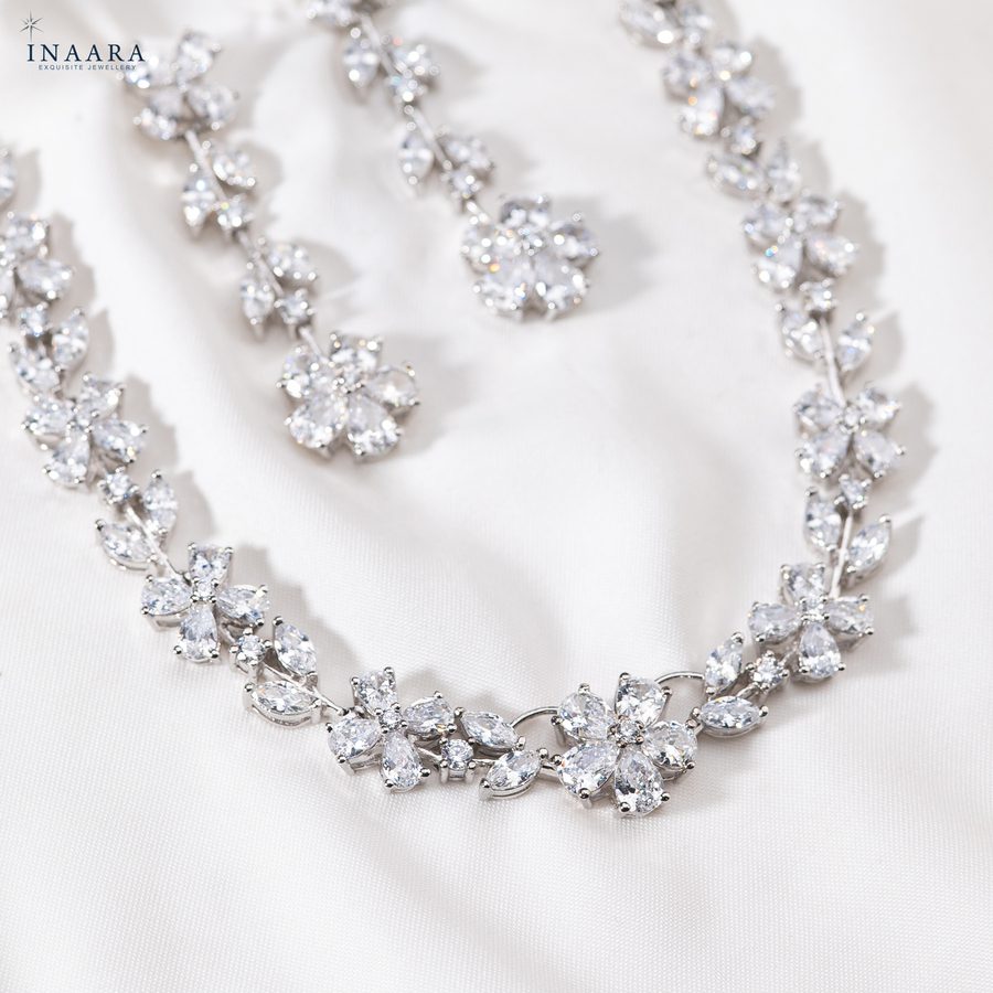 Floral Crystal Necklace Set