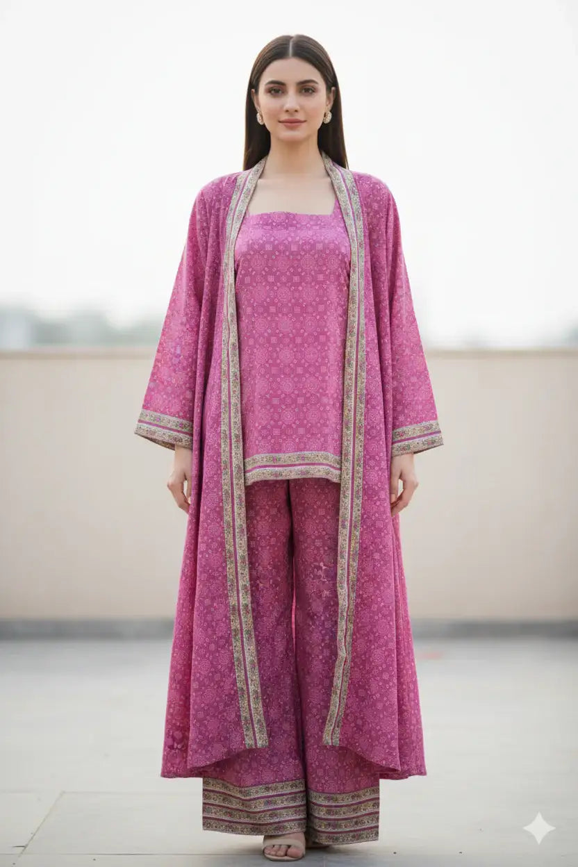 Safwa | Blush Charm – 2PC Printed Lawn Ready to Wear (P000707) - Mmall