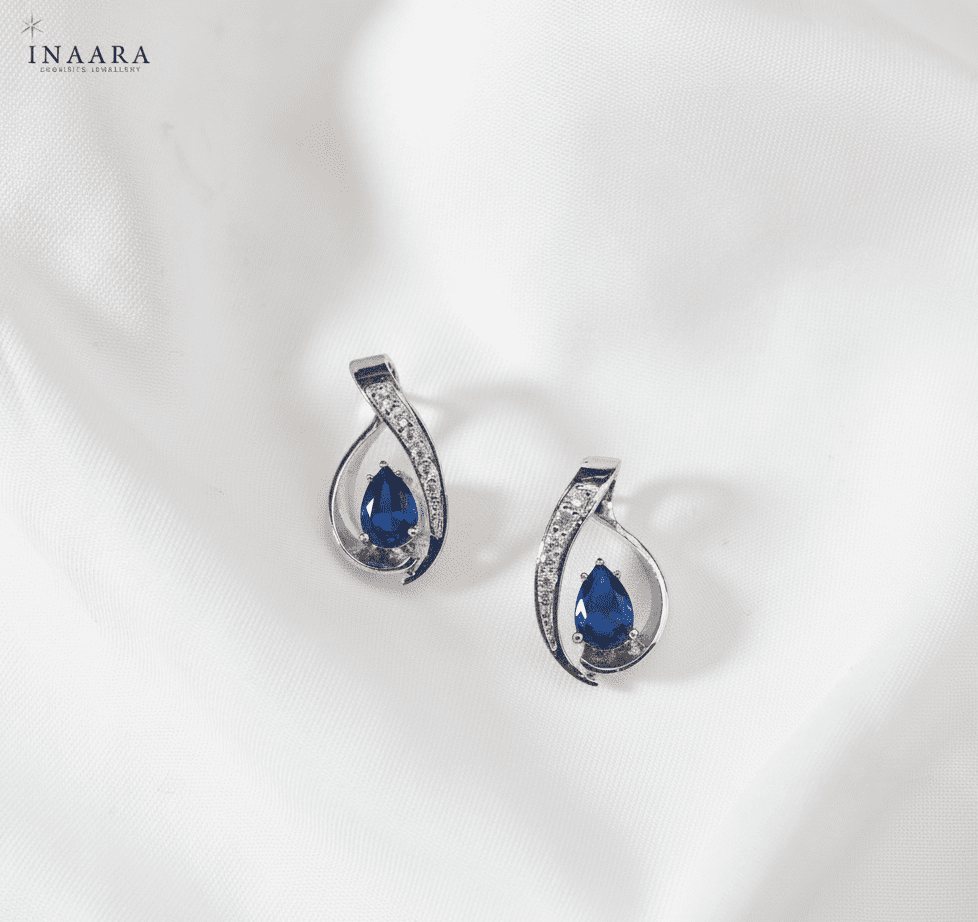 Teardrop Earrings - Blue