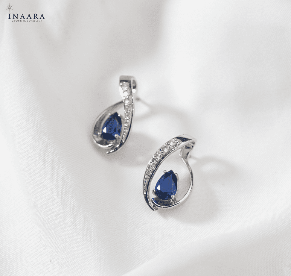 Teardrop Earrings - Blue