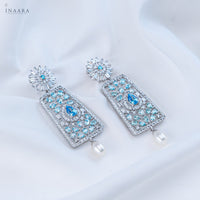 Crown Aqua Earrings