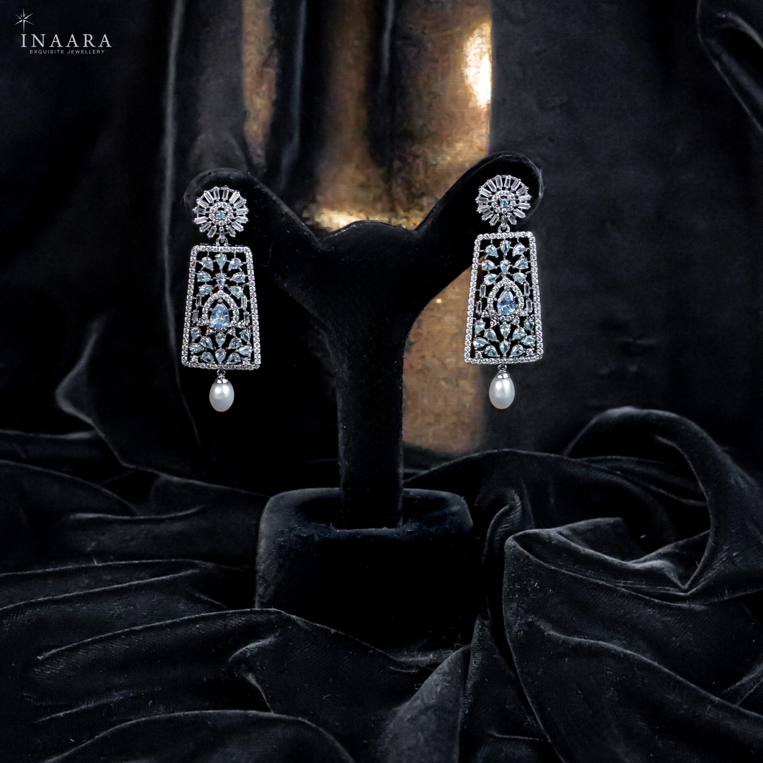 Crown Aqua Earrings