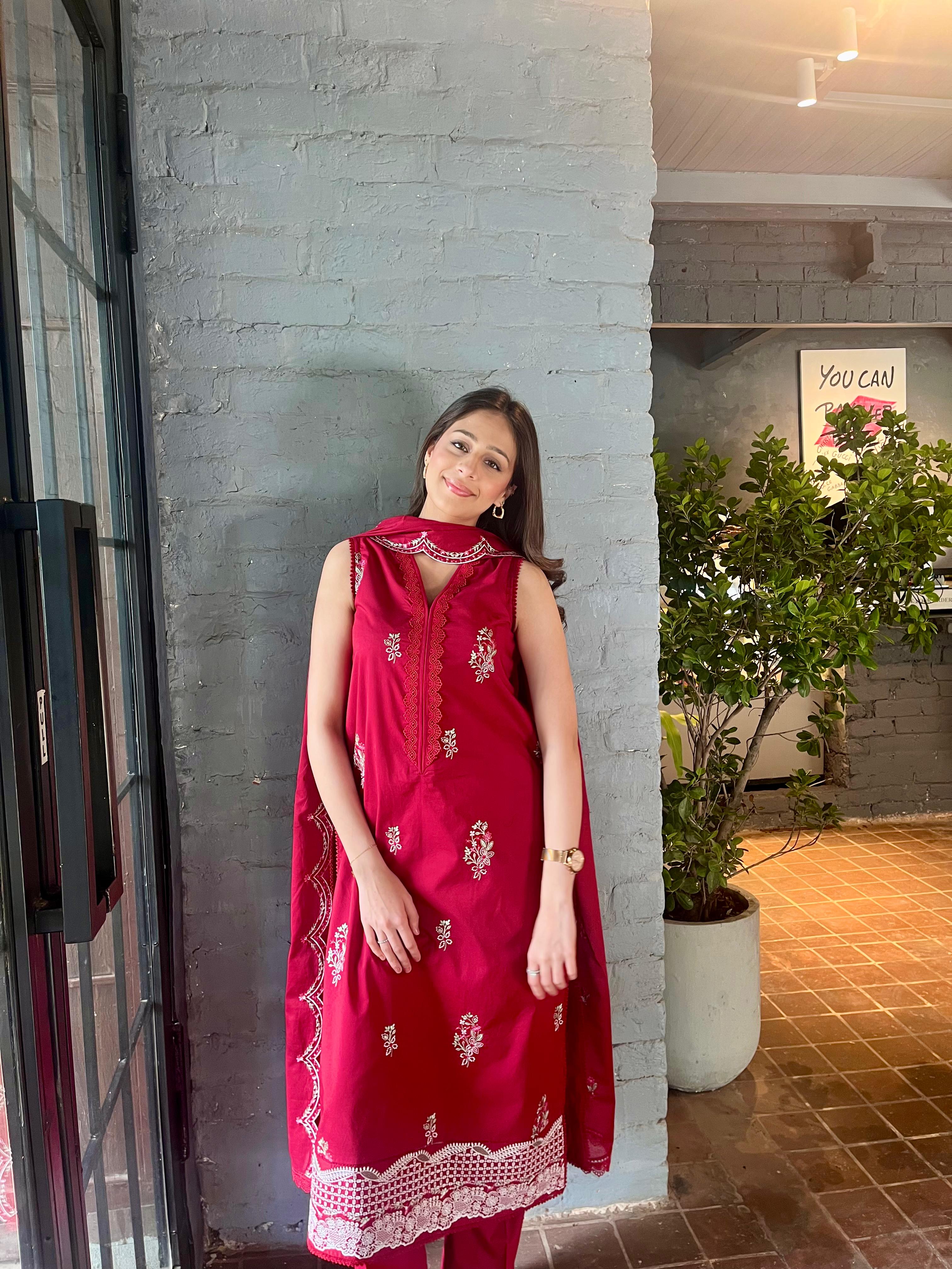 Crimson - Unstitch Luxury Lawn Suit