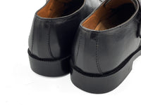 2011-Mild Black Cow Leather Formal Double Monk Style - DeVogue