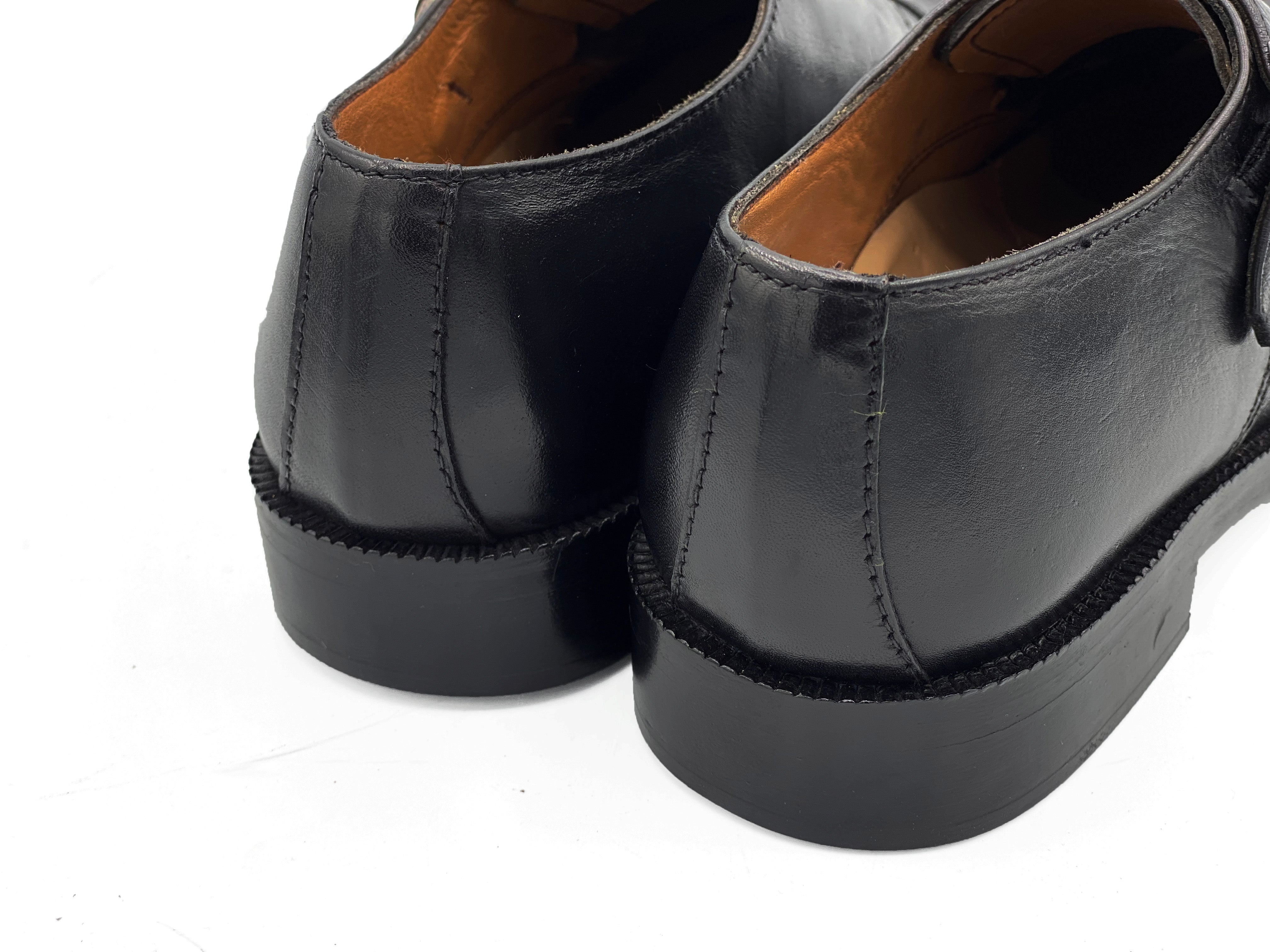 2011-Mild Black Cow Leather Formal Double Monk Style - DeVogue