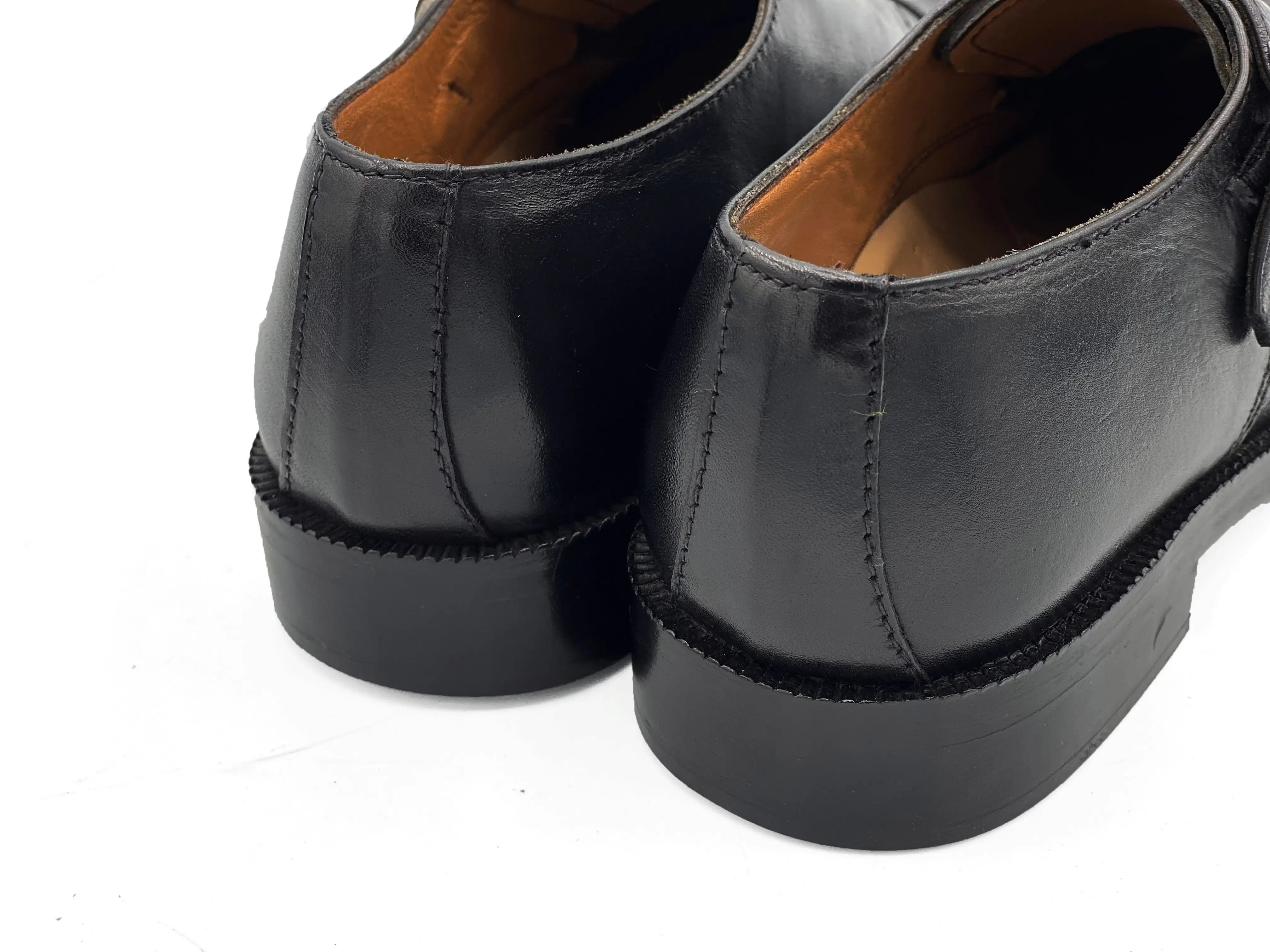 Mild Black Cow Leather Formal Double Monk Style - Mmall
