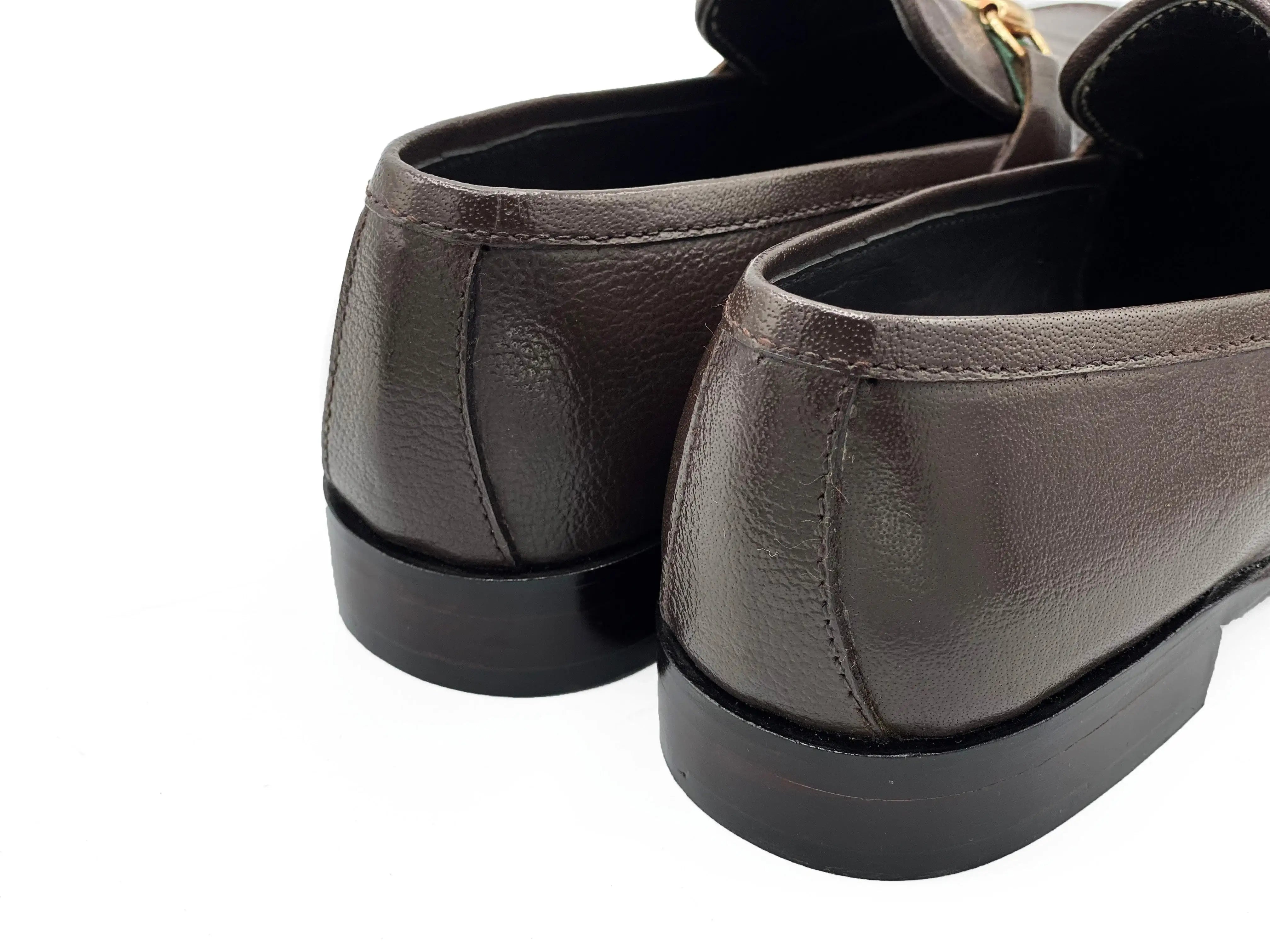 Brown Grain Premium Formal Leather Loafer - Mmall