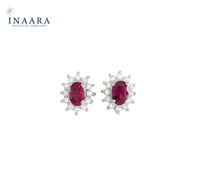 Real Ruby Earrings - Oval