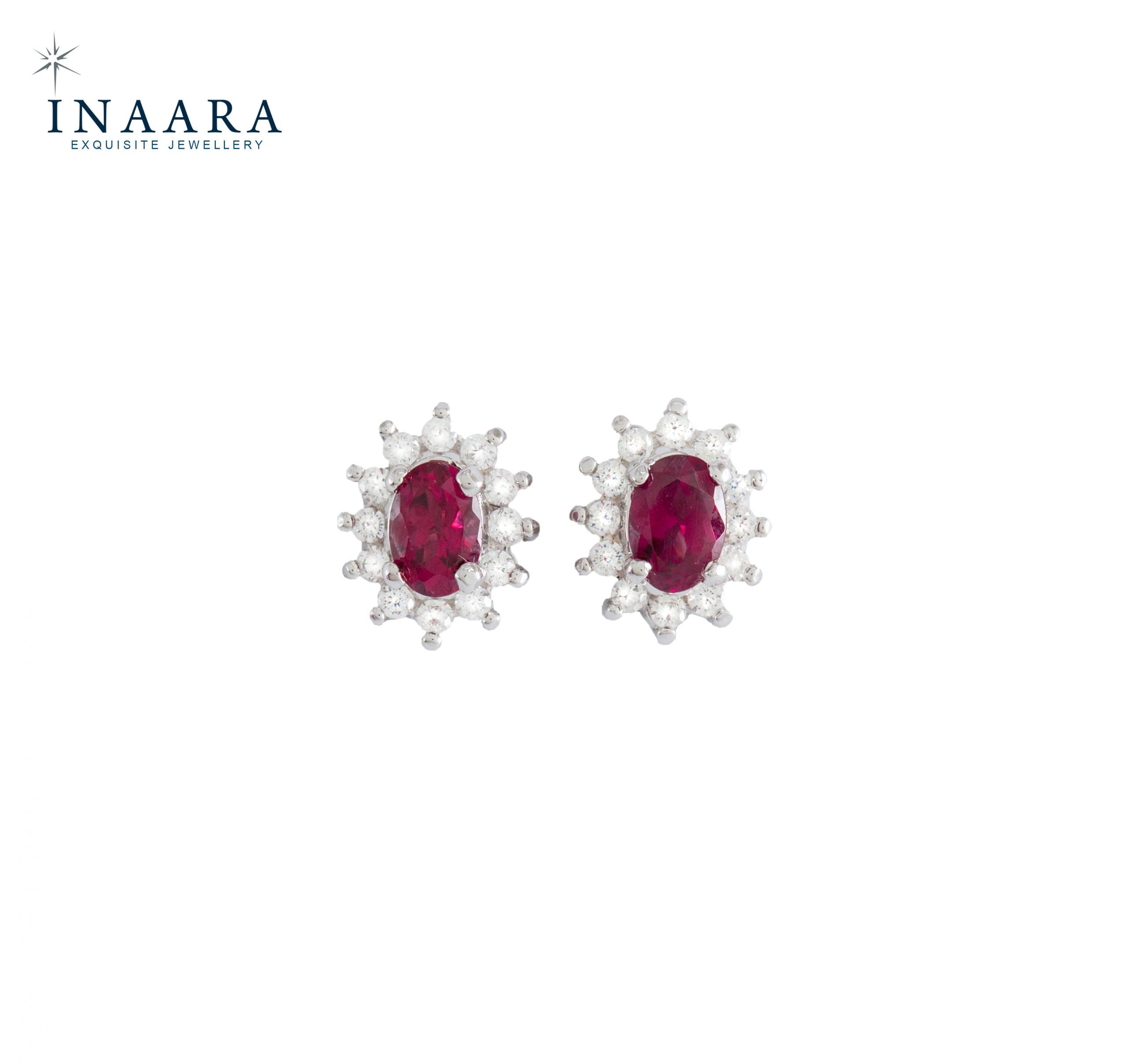 Real Ruby Earrings - Oval