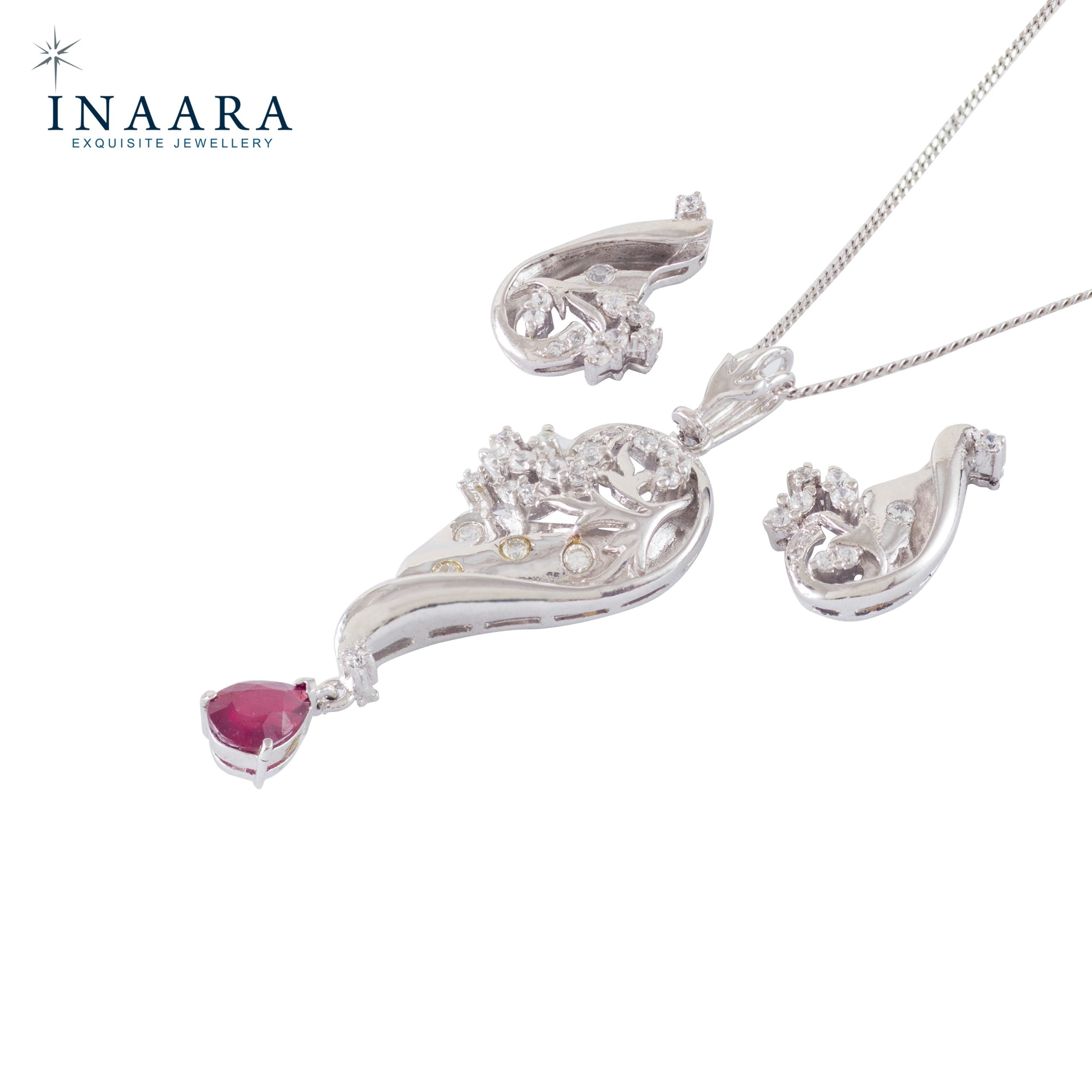 Precious Ruby Pendant Set