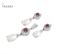 Ruby Pearl Pendant Set