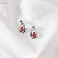 Teardrop Earrings - Red