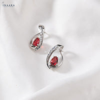 Teardrop Earrings - Red