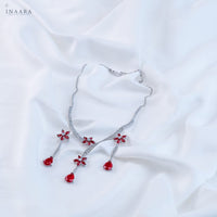 Scarlet Petal Necklace Set