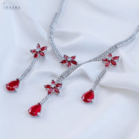 Scarlet Petal Necklace Set