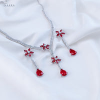 Scarlet Petal Necklace Set
