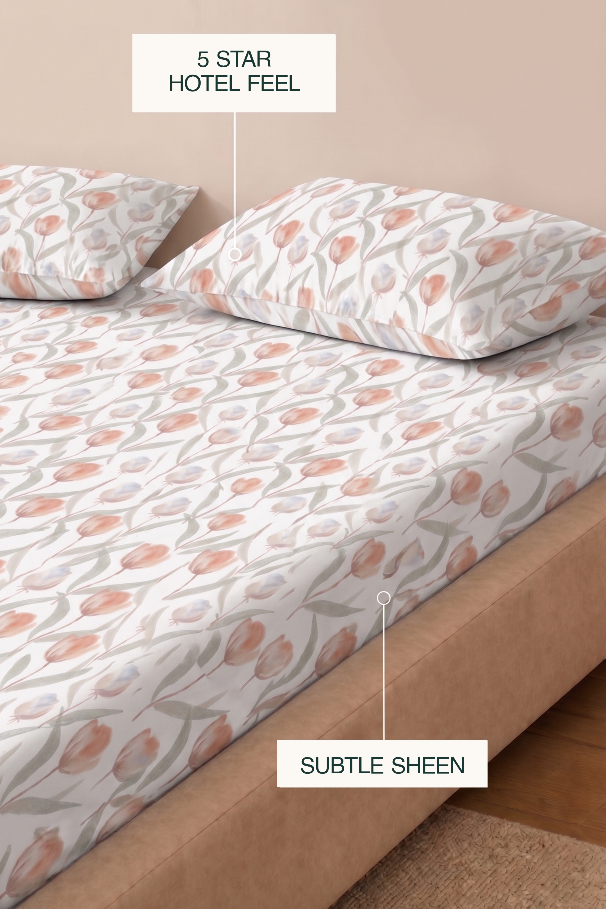 Tulip Tepal Sateen Bed Sheet Set – view 5