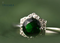 Green Round Zircon Ring
