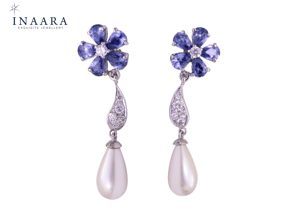 Blue Petal Earrings