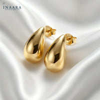 Plain Drop Earrings - Golden