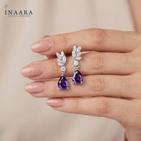 Violet Drop Earrings