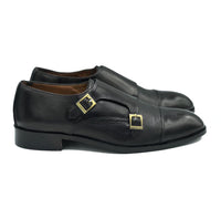 2011-Mild Black Cow Leather Formal Double Monk Style - DeVogue
