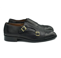 Mild Black Cow Leather Formal Double Monk Style - Mmall