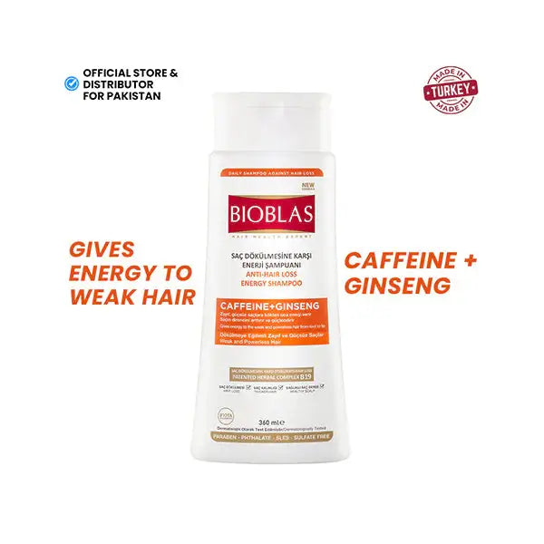 Bioblas - Anti-Hair Loss Energy Shampoo (Caffiene + Ginseng) 360Ml - Mmall
