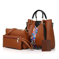 Capri 4 Pcs Brown women's crossbody bag in brown by Bag X