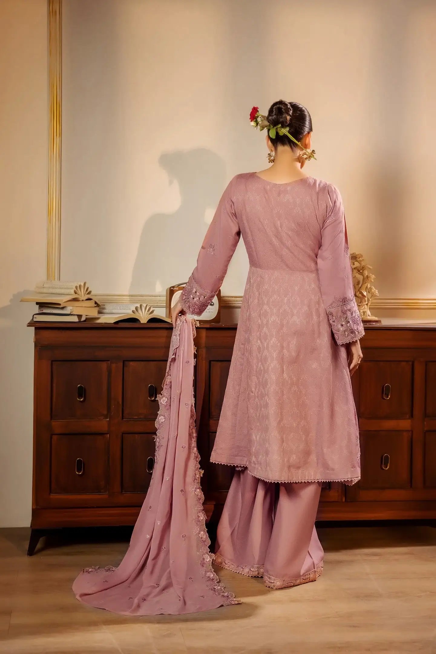 Safwa | Elysian Pink - 3PC Unstitched Suit (FAR04) - Mmall