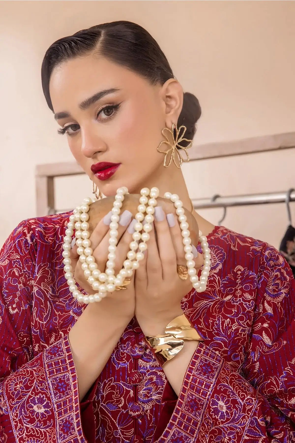 Safwa | Ruby Flare - 3PC Unstitched Suit (FLO06) - Mmall