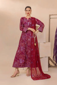 Safwa | Ruby Flare - 3PC Unstitched Suit (FLO06) - Mmall