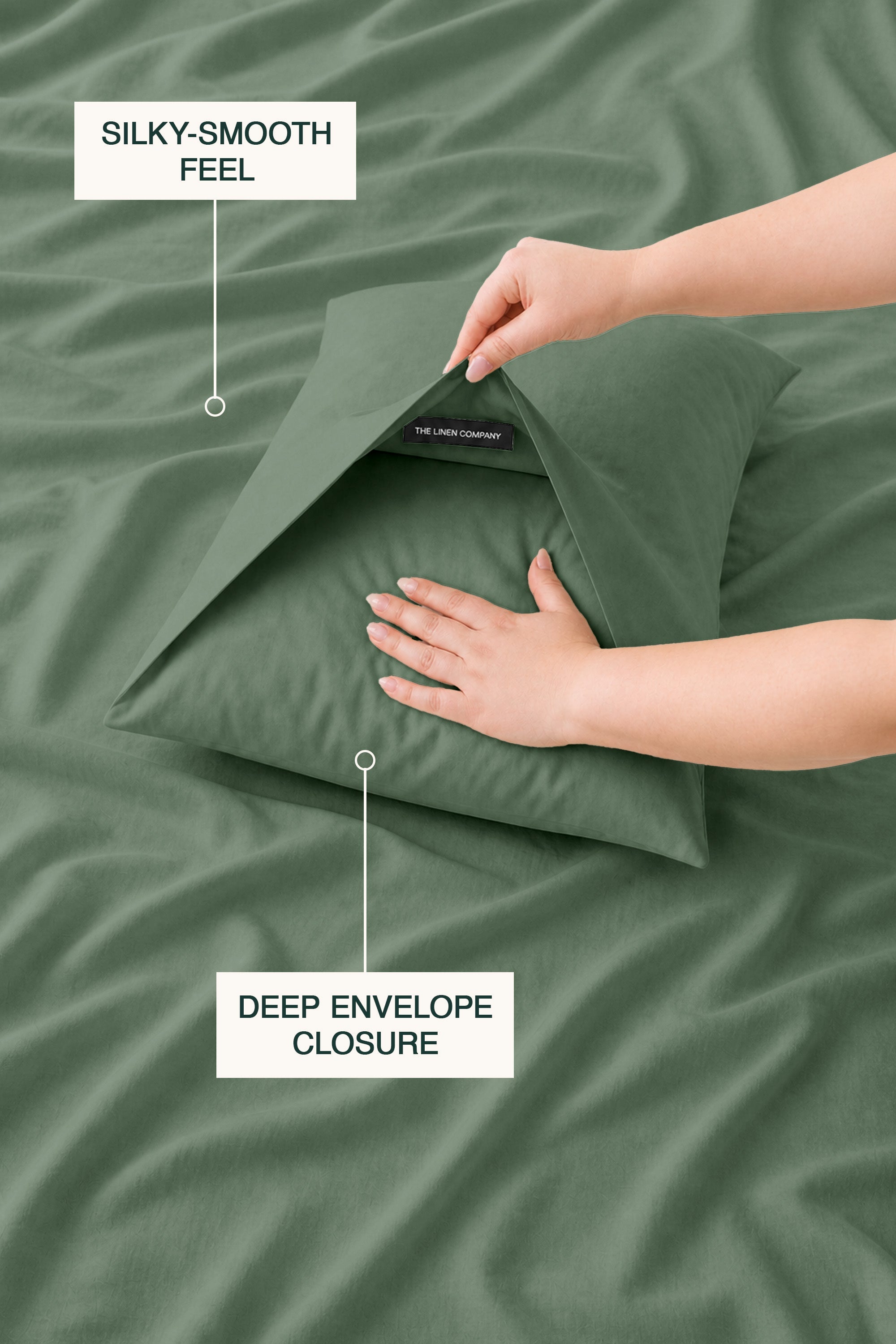 T300 Luxe Sage Green Bed Sheet Set – view 4
