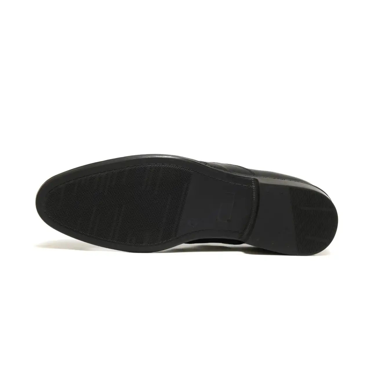 Black Cow Leather Formal Loafer Style In Rubber Sole - Mmall