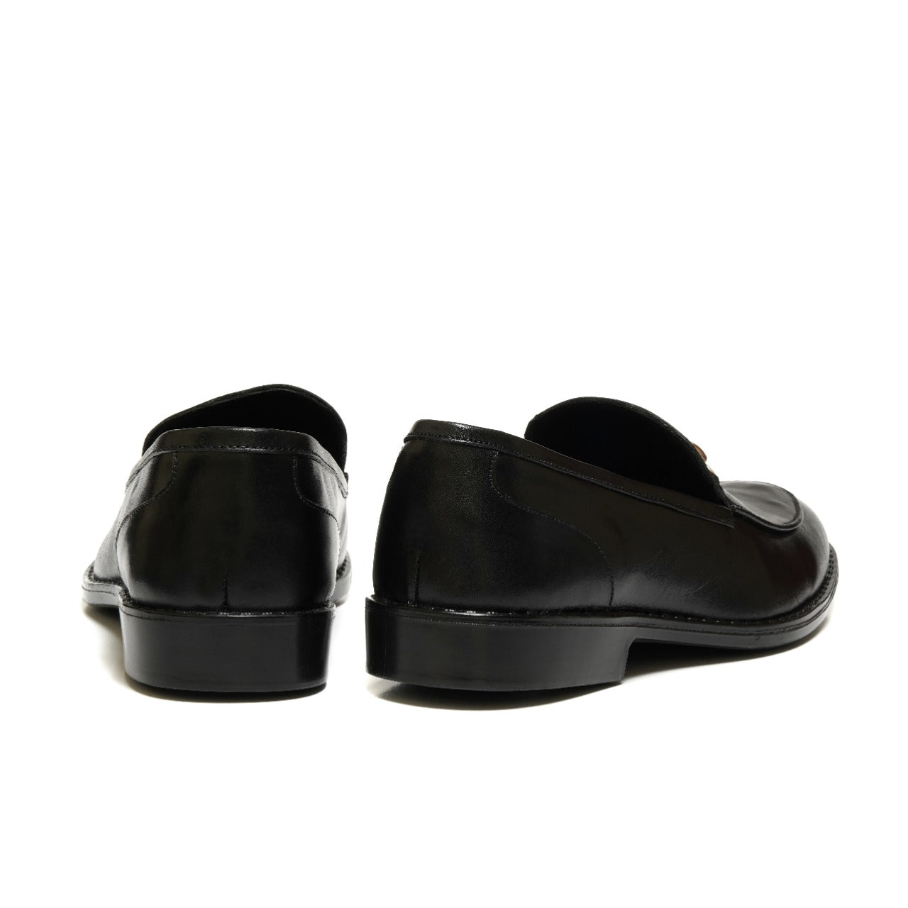 4004-Black Cow Leather Horse bit Formal Loafer Style In Rubber sole - DeVogue