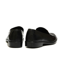 4004-Black Cow Leather Horse bit Formal Loafer Style In Rubber sole - DeVogue