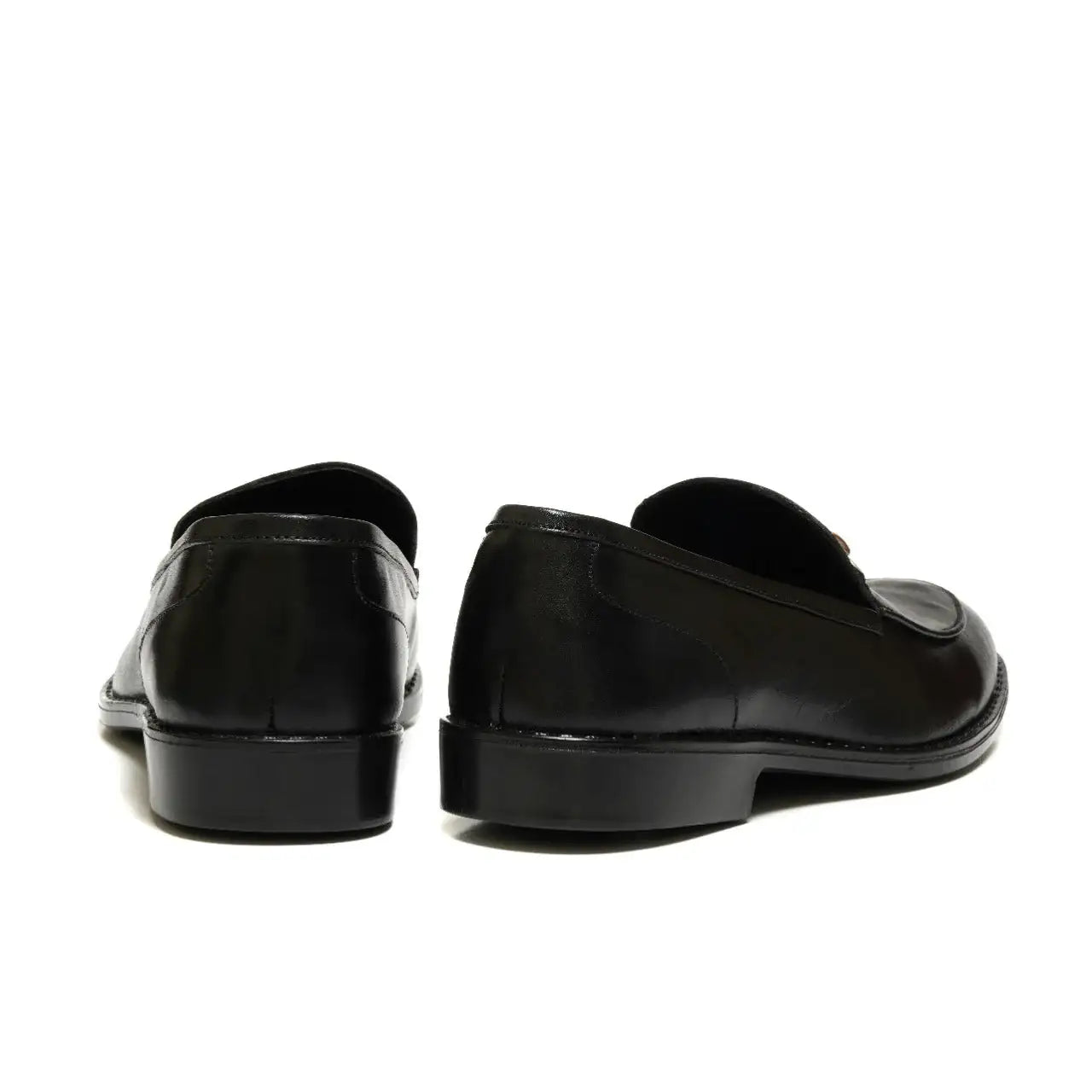 Black Cow Leather Horse Bit Formal Loafer - Mmall