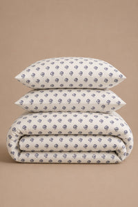 Indigo Medallion Percale Duvet Cover Set