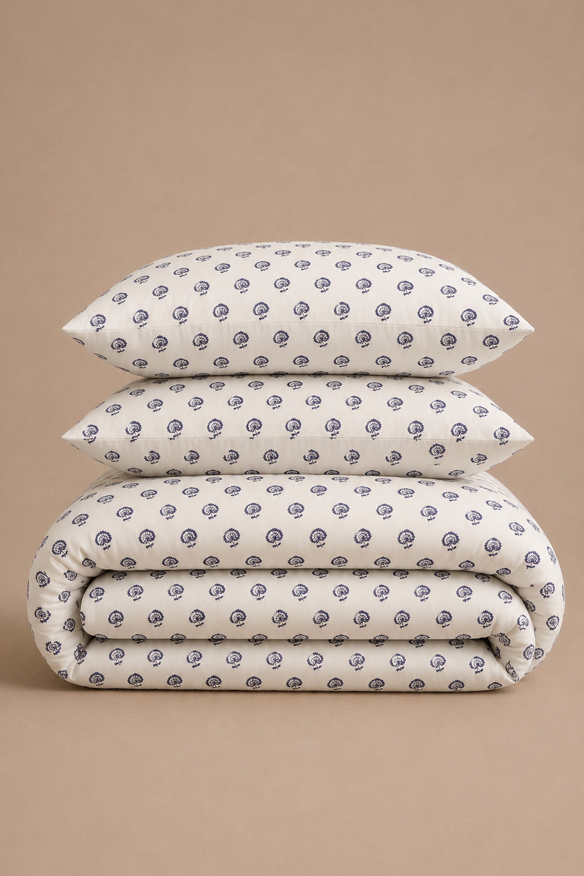 Indigo Medallion Percale Duvet Cover Set