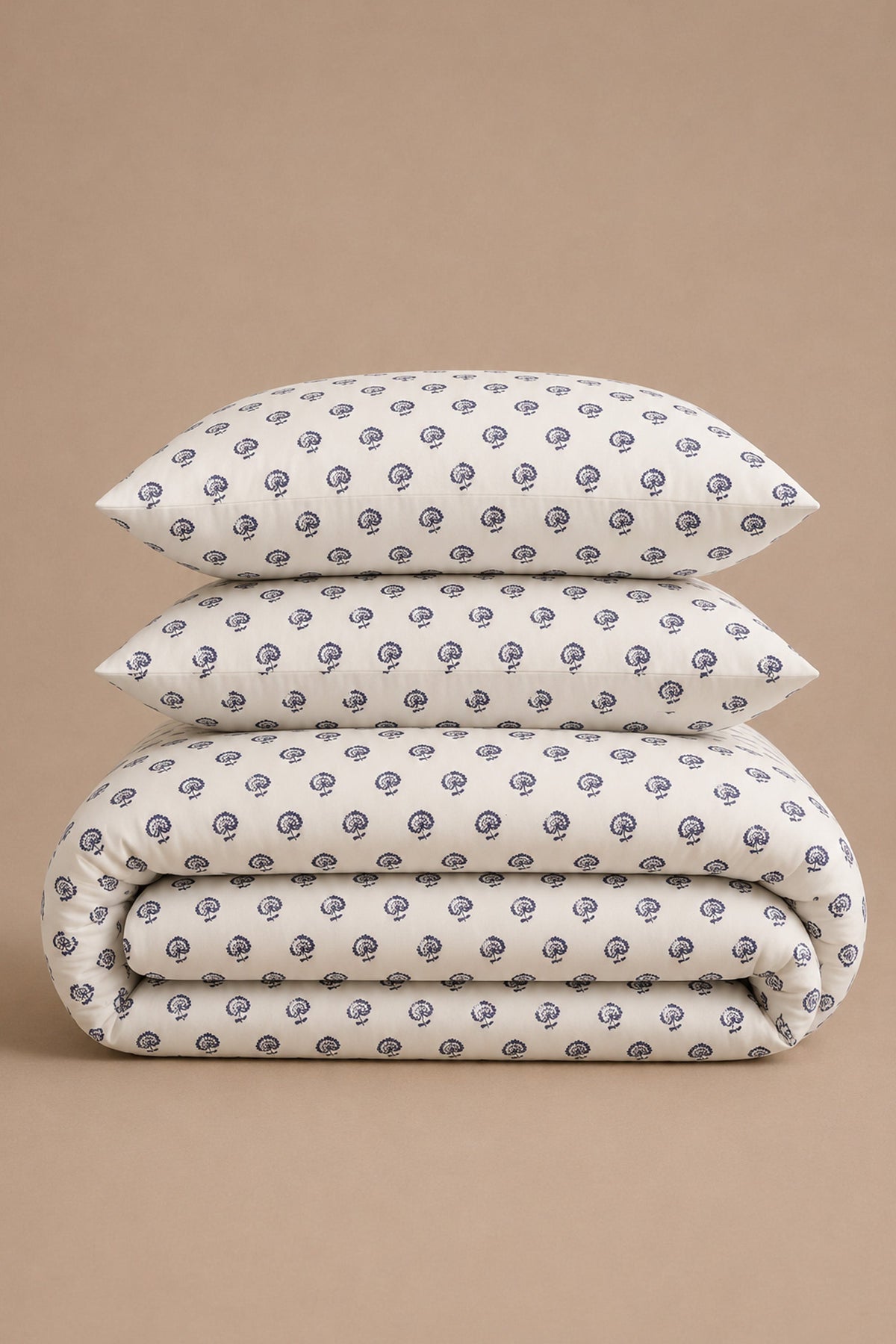 Indigo Medallion Percale Duvet Cover Set