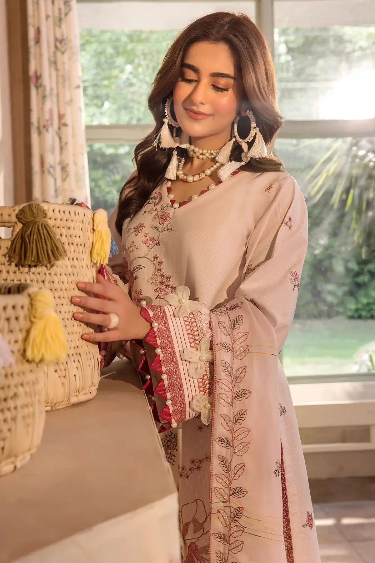 Safwa | Pink Lume - 3PC Unstitched Suit (MLP06) - Mmall