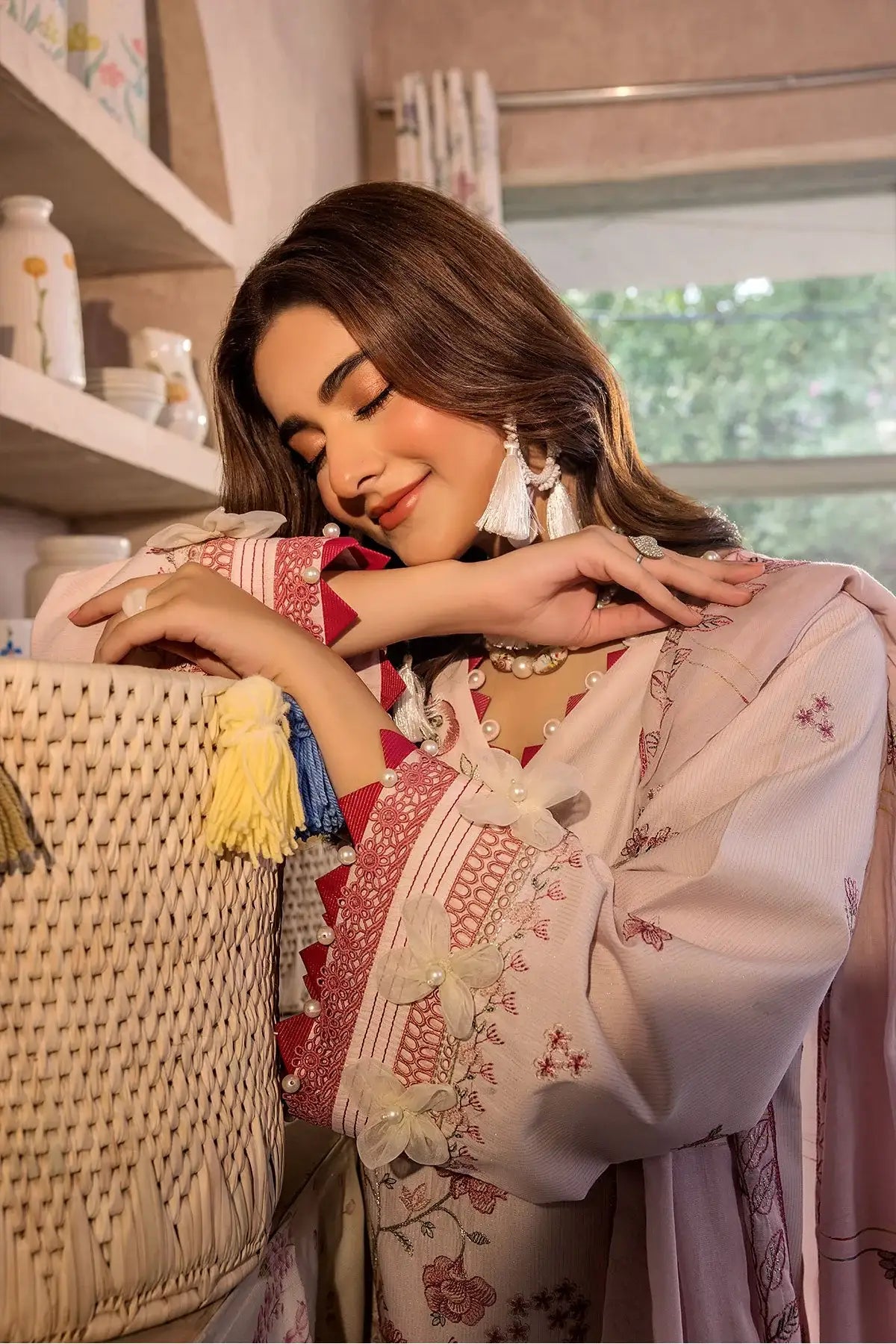 Safwa | Pink Lume - 3PC Unstitched Suit (MLP06) - Mmall